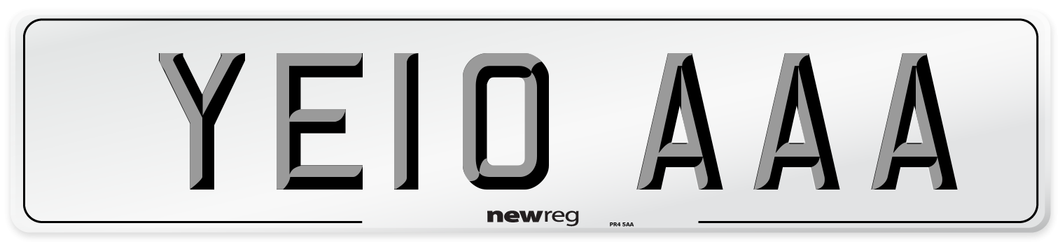 YE10 AAA Number Plate from New Reg